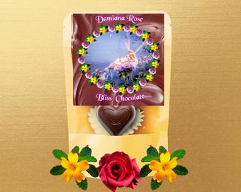 Chocolate Damiana Rose, Chocolate Negro Botánico con Rosa y Cardamomo