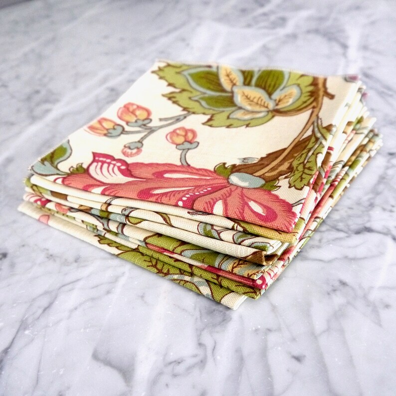 Floral Cloth Napkins Dinner Napkin Cotton Flower Linens Etsy