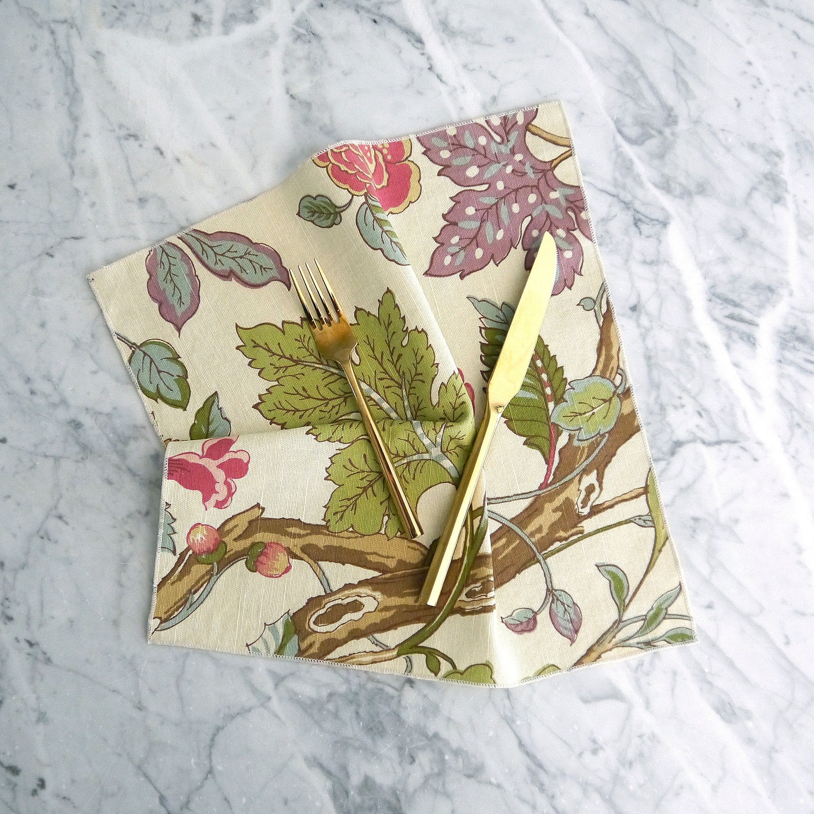 Floral Cloth Napkins Dinner Napkin Cotton Flower Linens Etsy