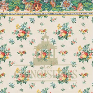 1:12 Dollhouse Miniature WALLPAPER, Rosalie, Scale One Inch