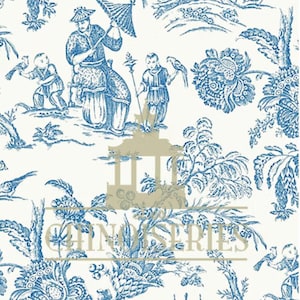 1:12 poppenhuisminiatuurstof, bijpassende stoffen chinoiserie, schaal één inch