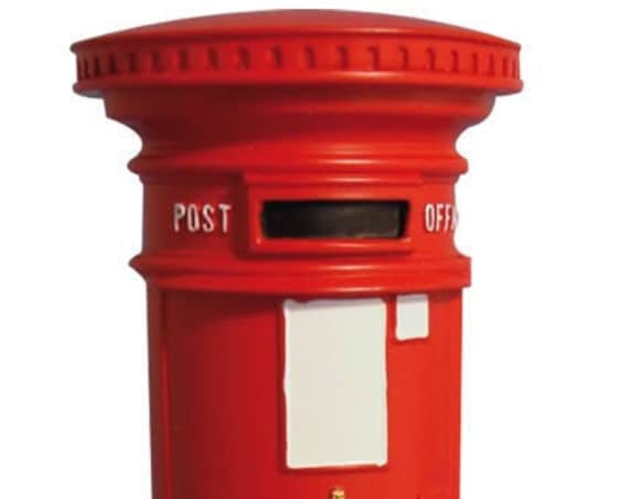 Dollhouse Miniature Antique Replica Edwardian Royal Mail Postbox, 1:12 scale, Collectible