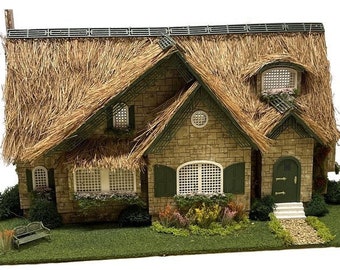 SALE** 1:48 Wooden Dollhouse Dollshouse Kit, English Country Cottage, Quarter Inch Scale