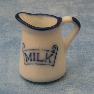 Dollhouse Miniature Ceramic Milk Pitcher, 1:12 scale