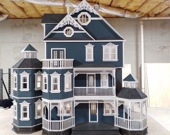 1:12 Scale Wooden Dollhouse Kit, Ashley Abigail, A Gothic Victorian Mansion, Scale One Inch, FREE US SHIPPING