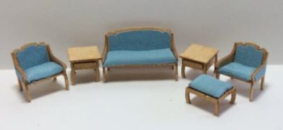 Quarter Scale Dollhouse Furniture Kit, Living Room, Ethan, 1:48 scale