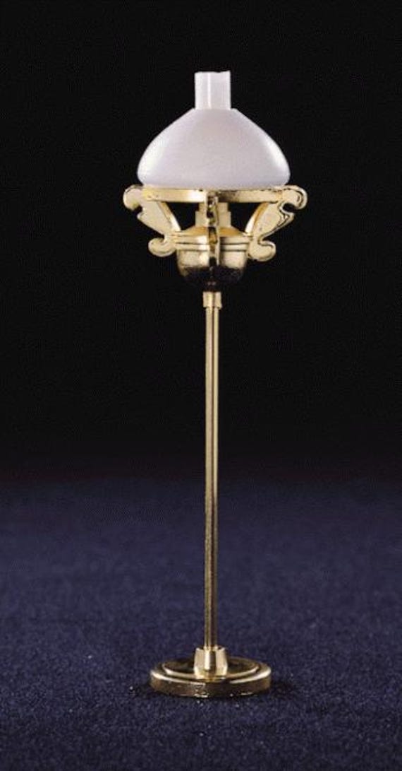Dollhouse Miniature 12V Electric Victorian Floor Lamp, 1:12 scale