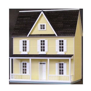 1:24 Wooden Dollhouse Kit, Charming Farmhouse, Auntie Em, Half Inch Scale, FREE USA SHIPPING