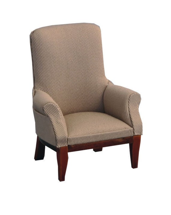 Dollhouse Miniature Upholstered Arm Chair, Fireside Chat, 1:12 scale