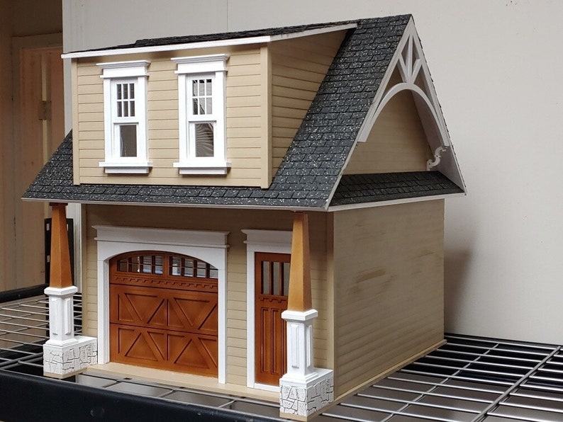 112 Dollhouse Miniature Wooden KIT Craftsman One Car Garage Etsy