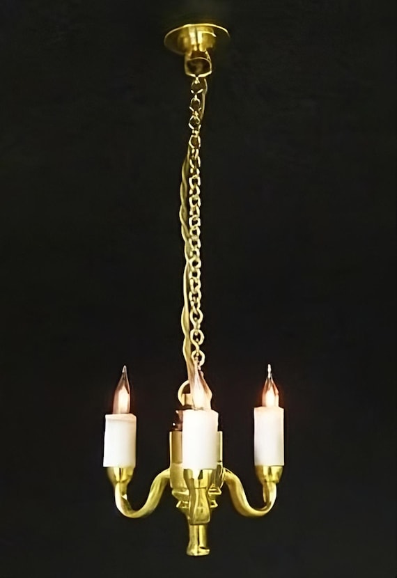 Half Scale Dollhouse Miniature 12 Volt CirKit Chandelier, 1:24 scale