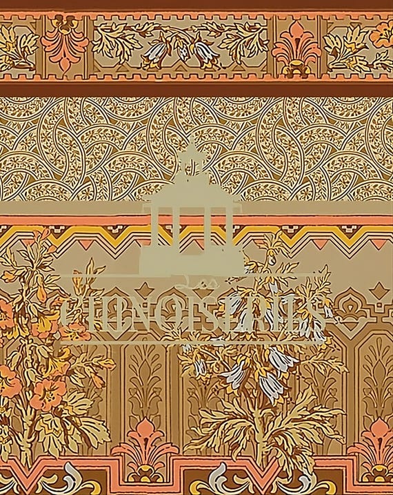 1:12 Dollhouse Miniature WALLPAPER, Jenny, Scale One Inch