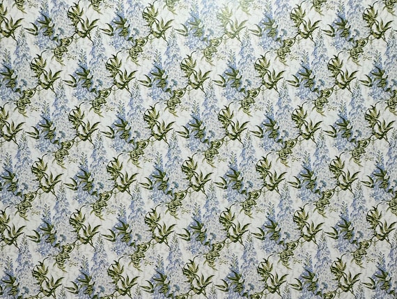 1:12 Dollhouse Miniature Wallpaper, Blue Wisteria, Floral Wallpaper, Tres Jolie, One Inch scale