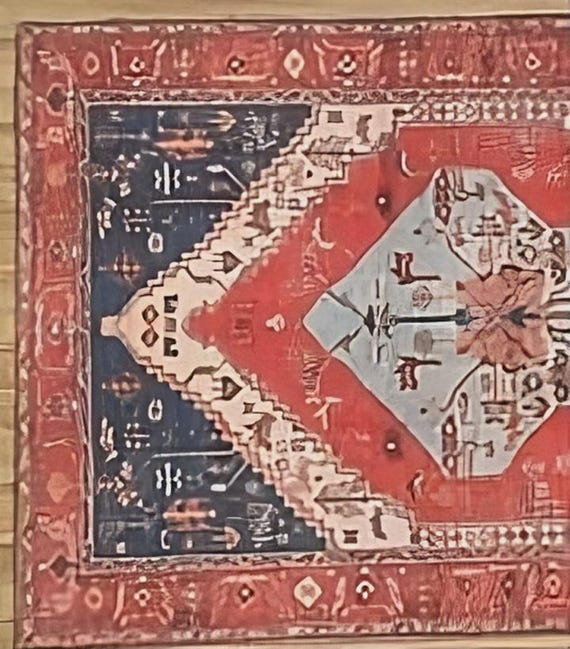 1:12 Dollhouse Miniature Tribal Area Rug, Scale One Inch