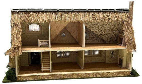 1:48 Wooden Dollhouse Dollshouse Kit, English Country Cottage, Quarter Inch Scale