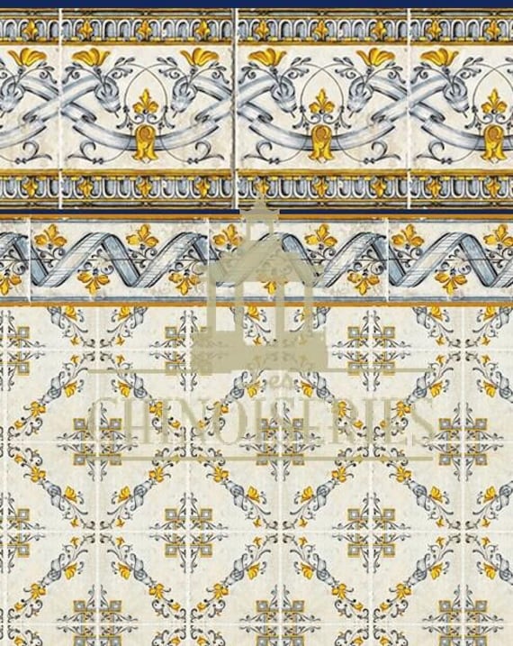 1:12 Dollhouse Miniature WALLPAPER, FLOOR PAPER, Fresh Frieze, Scale One Inch