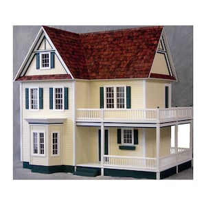 1:12 Dollhouse Miniature Wooden Dollhouse Kit, Dorothy’s Farmhouse, One Inch Scale bild 4