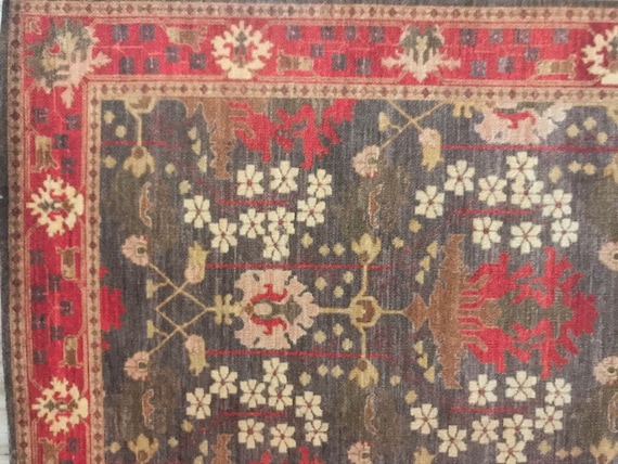 1:12 Dollhouse RUG, Art Nouveau Rug, Poppy, one inch scale