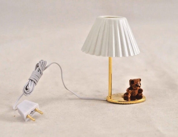 Dollhouse Miniature Teddy Bear Lamp, 12 volt, 1:12 scale
