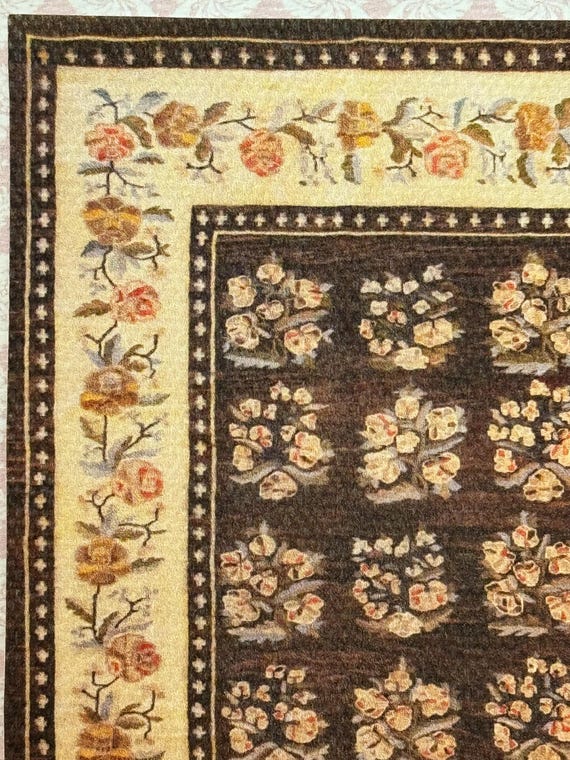 1:12 Dollhouse Miniature French Savonnerie Carpet, Rococo Doll Rug, Hamlet, Scale One Inch