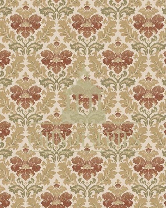 1:12 Dollhouse Miniature WALLPAPER, Oasis, Scale One Inch