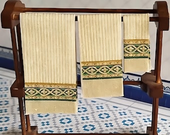 Kit de toallas de baño en miniatura para casa de muñecas a escala 1:12, casa de muñecas DIY, Casanova, escala 1 pulgada