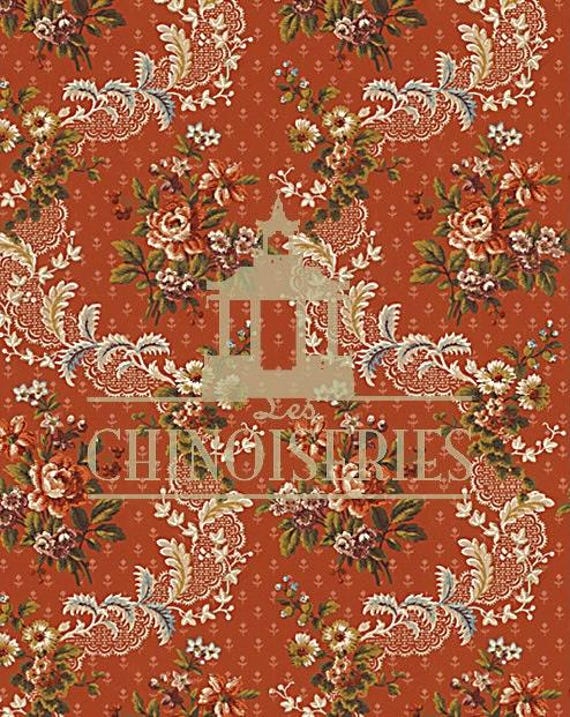 1:12 Dollhouse Miniature FABRIC, Matching Fabric, Tatiana, Scale One Inch
