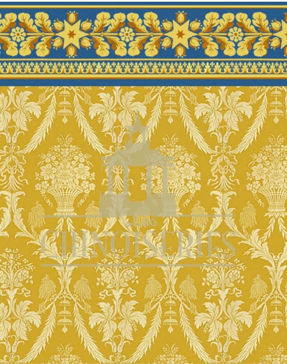 1:12 Dollhouse Miniature WALLPAPER, Aurelia, Scale One Inch