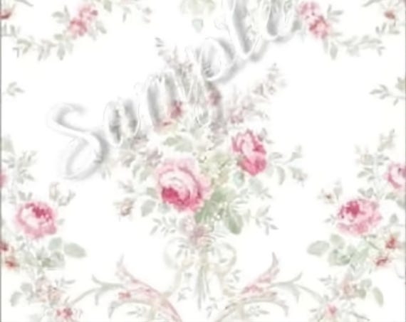 1:12 Dollhouse Miniature Wallpaper, " Beauté Sereine", Scale One Inch