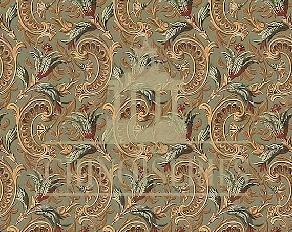 1:12 Dollhouse Miniature WALLPAPER, Hans, Scale One Inch