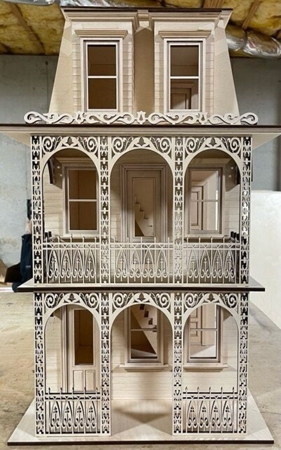 1:24 Scale Wooden Dollhouse KIT, The French Quarter, Half Inch Scale