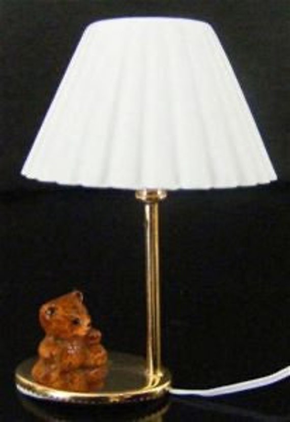 Dollhouse Miniature Teddy Bear Lamp, 12 volt, 1:12 scale