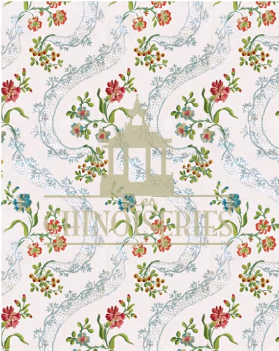 1:12 Dollhouse Miniature FABRIC, Matching Fabric, Spring Showers, Scale One Inch