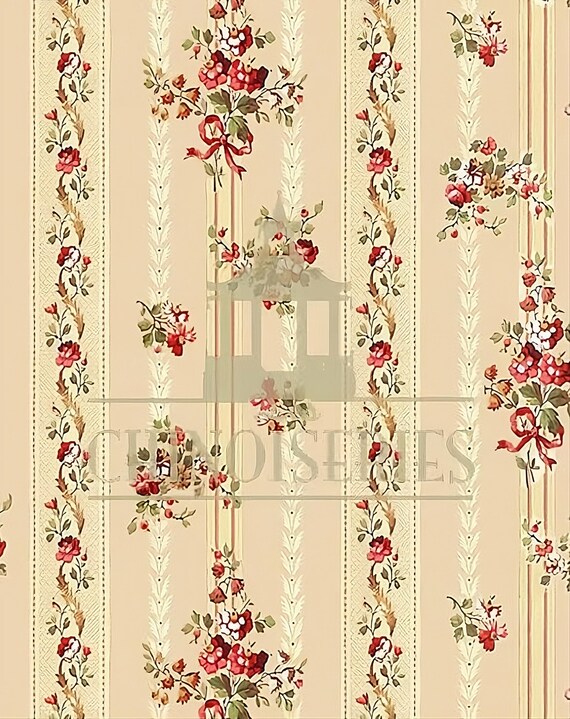 1:12 Dollhouse Miniature FABRIC, Matching Fabric, Poco Rojo, Scale One Inch