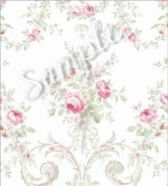 1:12 Dollhouse Miniature Wallpaper, " Beauté Sereine", Scale One Inch
