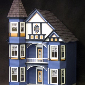 1:12 Genevieve, The Great Painted Lady Victorian Wooden Dollhouse Kit, Treasury List, Scale One Inch image 1