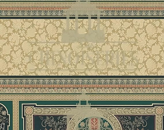 1:12 Dollhouse Miniature WALLPAPER, Louis, Scale One Inch