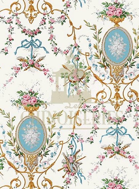 1:12 Dollhouse Miniature WALLPAPER, Isabella, Scale One Inch