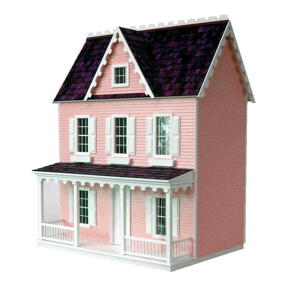 Scale One Inch, Emily, A Vermont Farmhouse Wooden Dollhouse Kit, 1:12, FREE USA SHIPPING