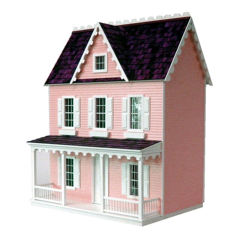 Scale One Inch, Emily, A Vermont Farmhouse Wooden Dollhouse Kit, 1:12, FREE USA SHIPPING image 1