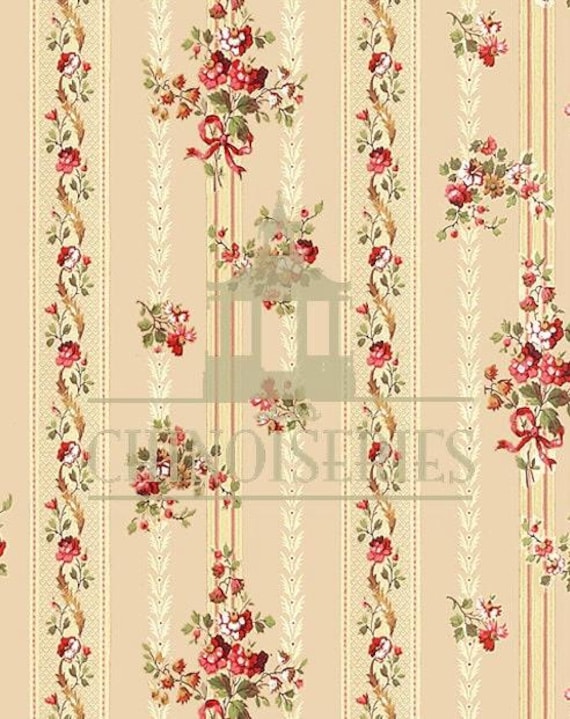 1:12 Dollhouse Miniature WALLPAPER, Poco Rojo, Scale One Inch