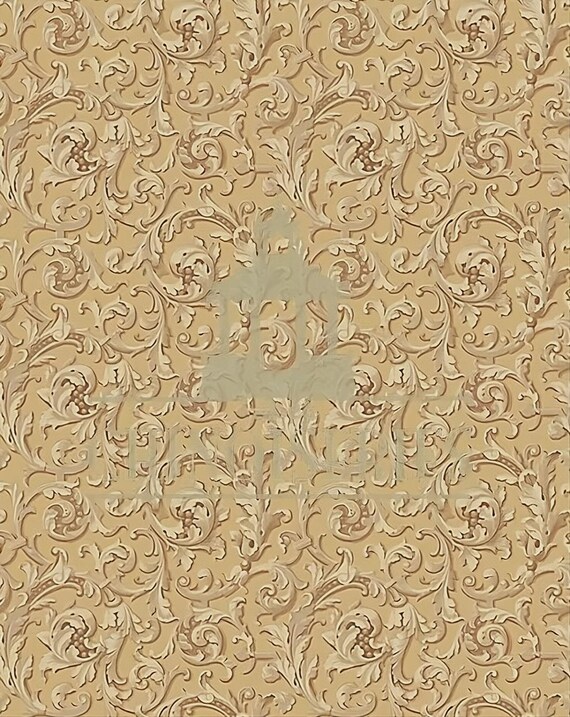 1:12 Dollhouse Miniature WALLPAPER, Edouard, Scale One Inch