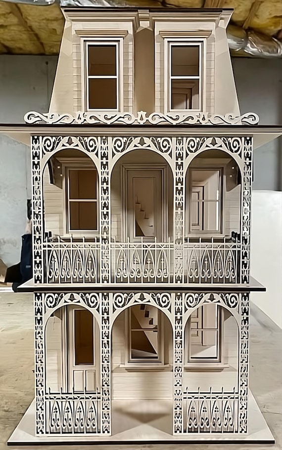 1:12 Scale Wooden Dollhouse KIT, The French Quarter, Scale One Inch