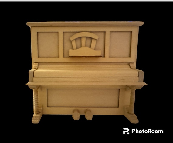 12th scale Barewood Dollhouse Miniature Piano, 1:12 scale