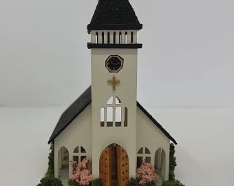 Kit Para Armar Iglesia De Pueblo En Escala 1/12 Para Casa De Muñecas - Modelo DHD039