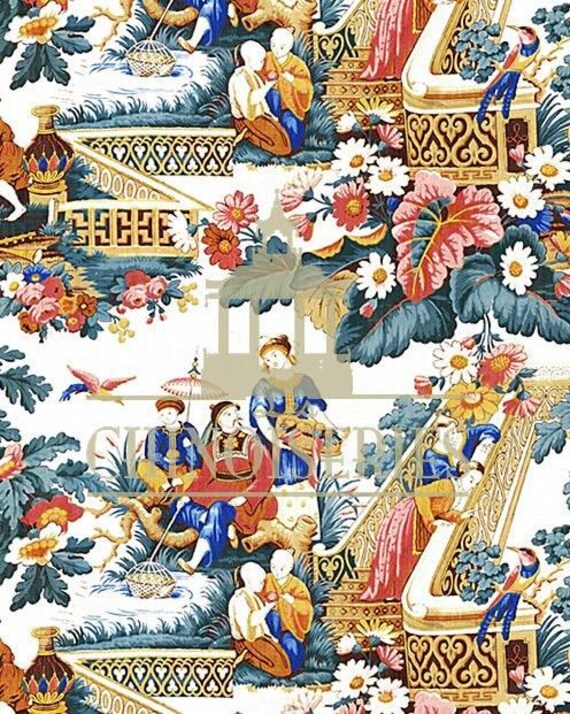 1:12 Dollhouse Miniature WALLPAPER, Chinoiserie in Bloom, Scale one Inch