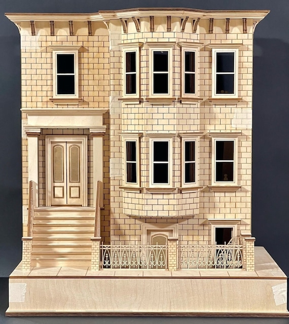 1:24 Wooden Dollhouse KIT, Grand Gilded Age Park Avenue Mansion, Half Scale