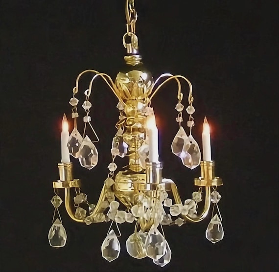 Miniature Grand Palais Crystal Chandelier - 1:12 Scale Dollhouse Lighting