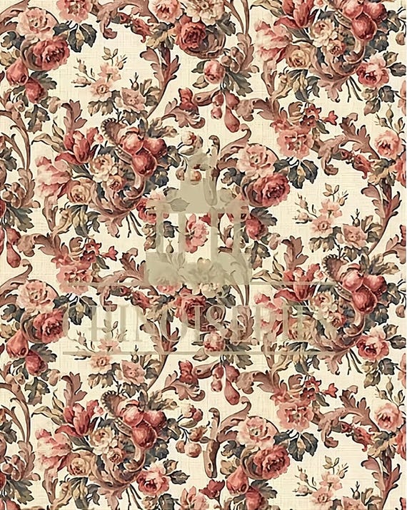 1:12 Dollhouse Miniature FABRIC, Matching Fabric, Cornelia, Scale One Inch