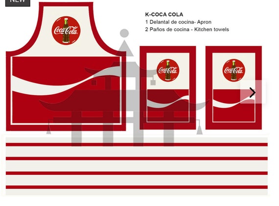 Dollhouse Miniature Coca Cola Apron with Dish Towels DIY KIT, 1:12 scale